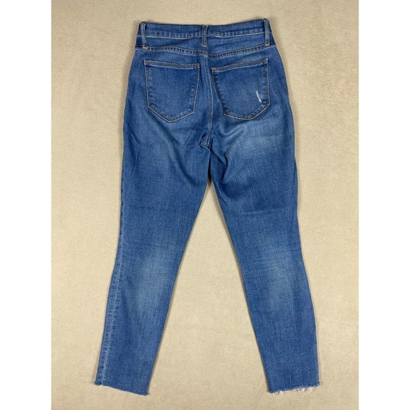 Gap 1960 Womens‎ 26 Skinny Jeans Stretch Mid Rise Distressed Athletic Fit Blue - Picture 9 of 10